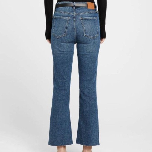 Anine Bing Lara High Waisted Kick Flare Ankle Jeans in Medium Wash Sz 26 - Picture 2 of 10